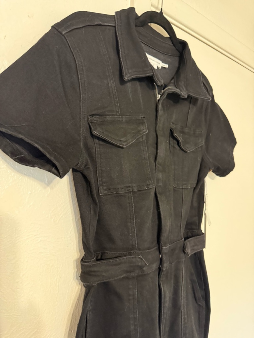 NWT Good American Fit for Success Jumpsuit Black Denim Size Large - Picture 8 of 11